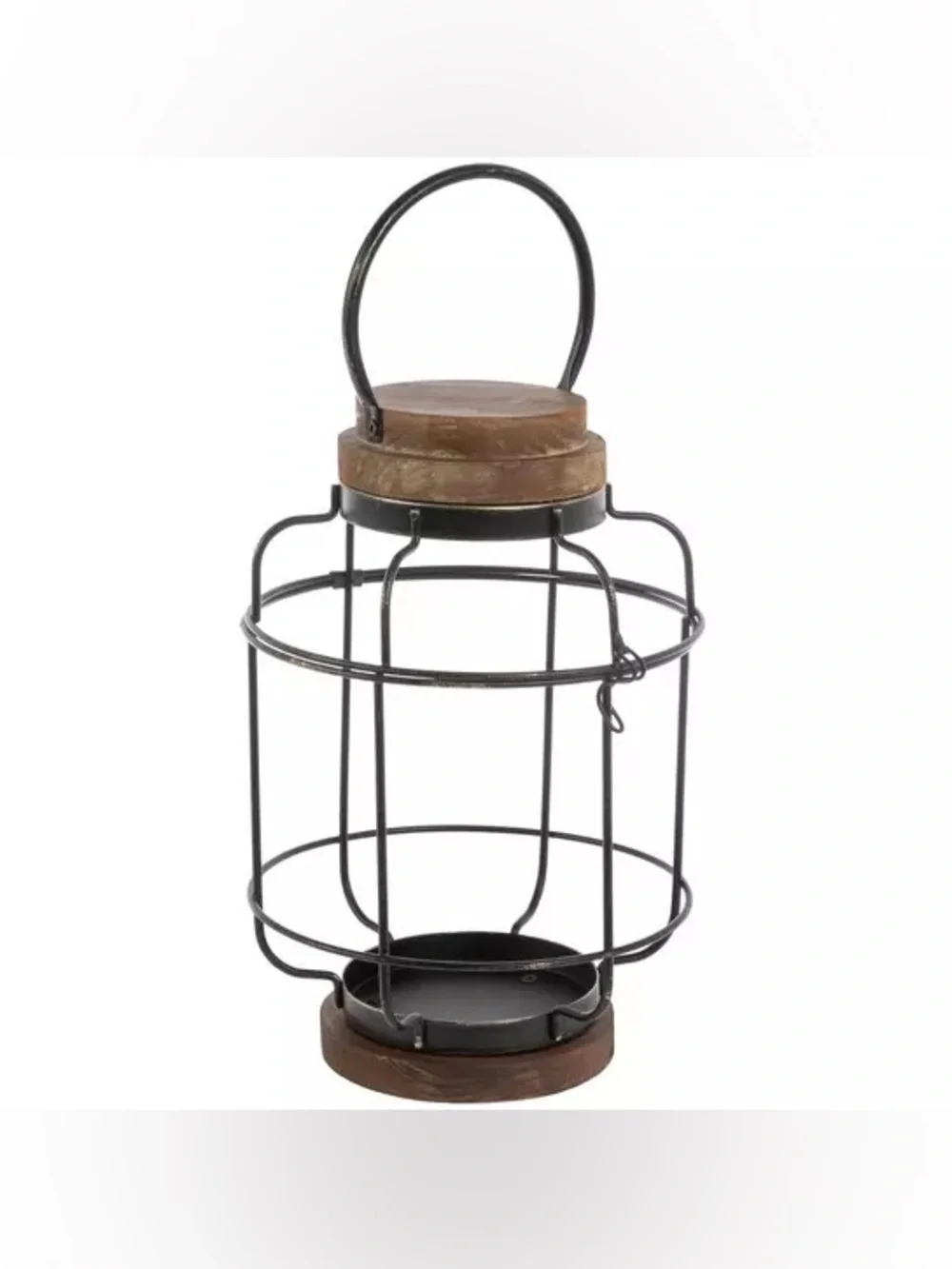 Black & Brown Metal Wire Lantern